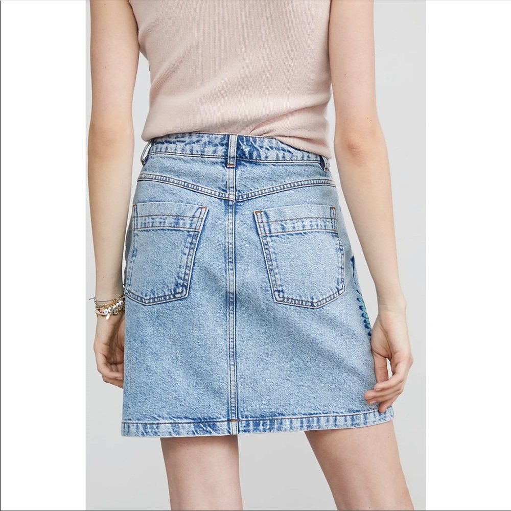 Farm Rio Denim Mini Skirt - Picture 4 of 12